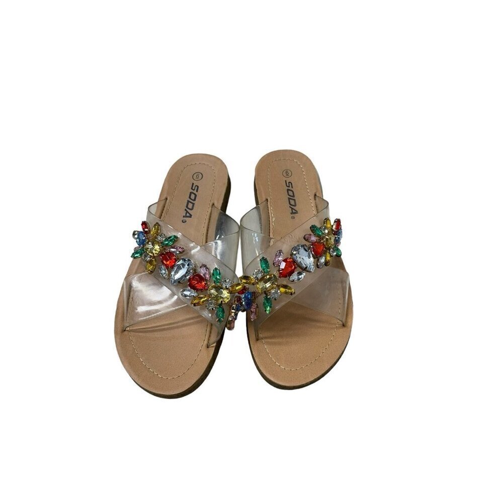 Soda Rhinestone Flip Flip Sandals Women’s Size 6